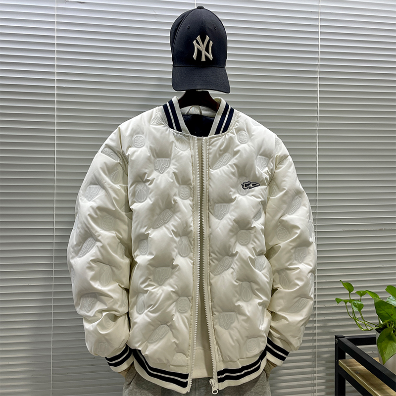 美式轻薄款羽绒服男士冬季潮牌百搭青少年学生白鸭绒棒球服外套