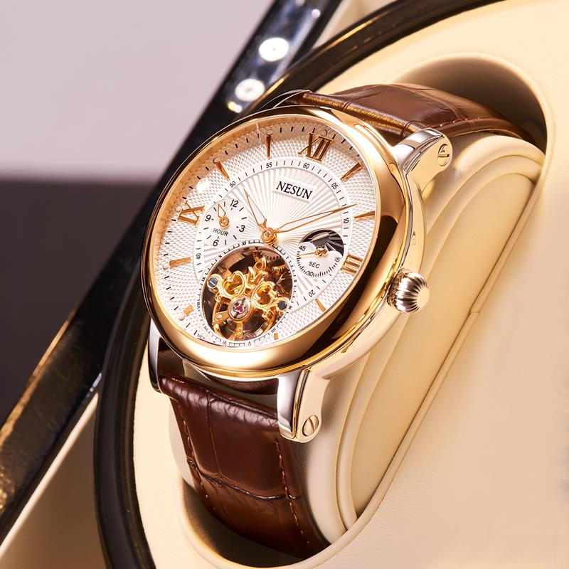 正品尼尚手表男士全自动机械表时尚防水2025新款品牌男表镂空十大
