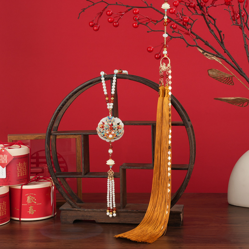 《龙凤呈祥》马面裙项链配饰 敬酒服璎珞流苏背云 订婚结婚婚服