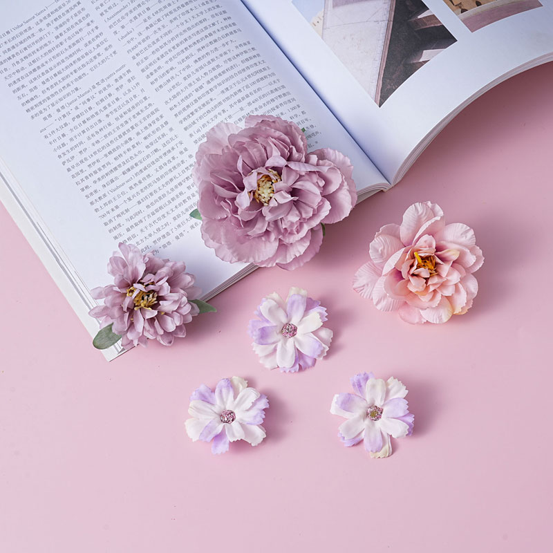 仿真花花朵头饰新娘发夹 森系簪花发饰头花 古装绿色假花鲜花夹子