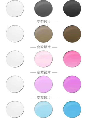 感光变色近视眼镜片1.74超薄非球面树脂可变灰茶色防蓝光加工配镜