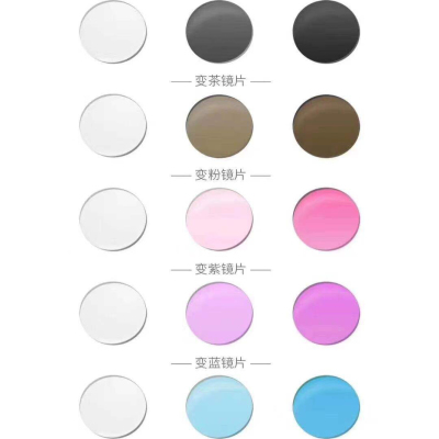 感光变色近视眼镜片1.74超薄非球面树脂可变灰茶色防蓝光加工配镜