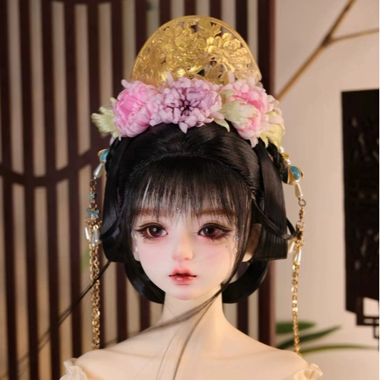 良造坊 BJD娃冠 3分4分娃镂空宋冠花冠冠原创bjd娃衣婚服汉服簪子图片
