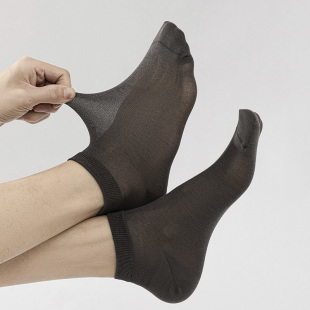 春夏超薄桑蚕丝蛋白平板船袜简约凉感透气男士 纯色短袜隐形袜子