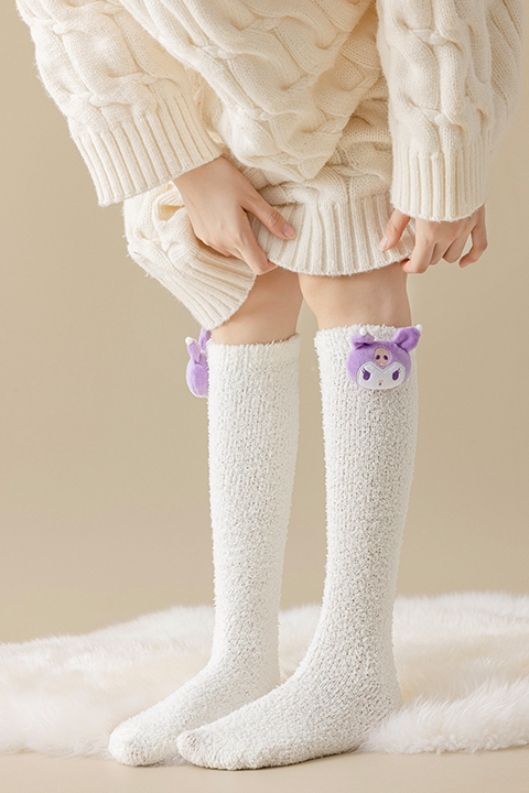 其他小腿袜保暖珊瑚绒订公仔