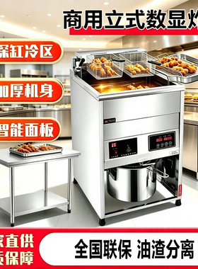 厂家直销豹鼎立式电炸炉商用油炸锅翻转炸鸡炉液化气炸串机鸡排炉