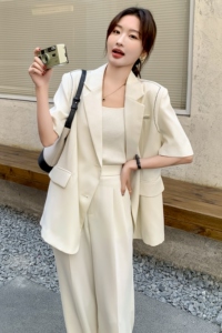 乔觅西装高级套装女2024春夏新款时尚休闲气质小西服长裤两件套潮