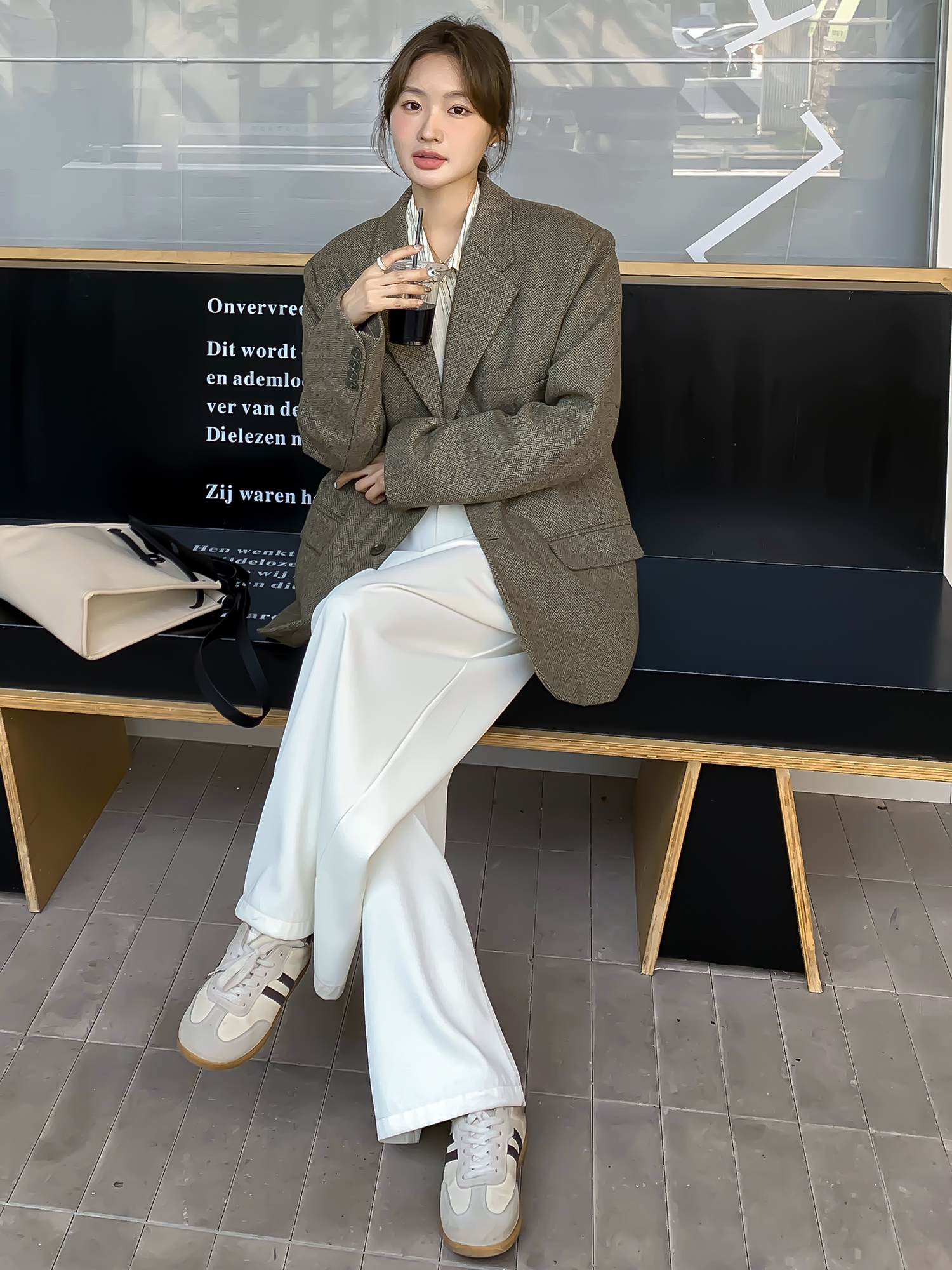 乔觅西装外套女套装2025新款春秋季灰绿色高级感小个子休闲小西服