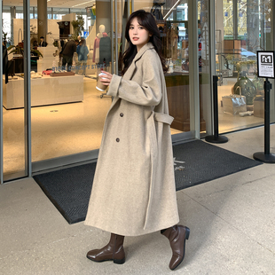 2025年秋冬新款 毛呢大衣女中长款 高级感小个子ins加厚毛呢外套潮