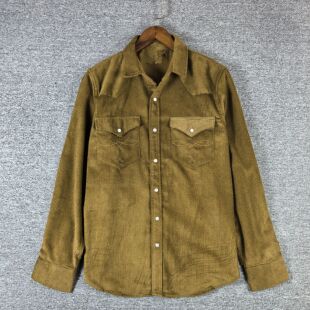 西部 按扣男士 RRL灯芯绒衬衫 外套 复古 夹克 美式