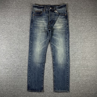 厚重纽扣门襟牛仔裤 男士经典款复古五口袋直筒版型