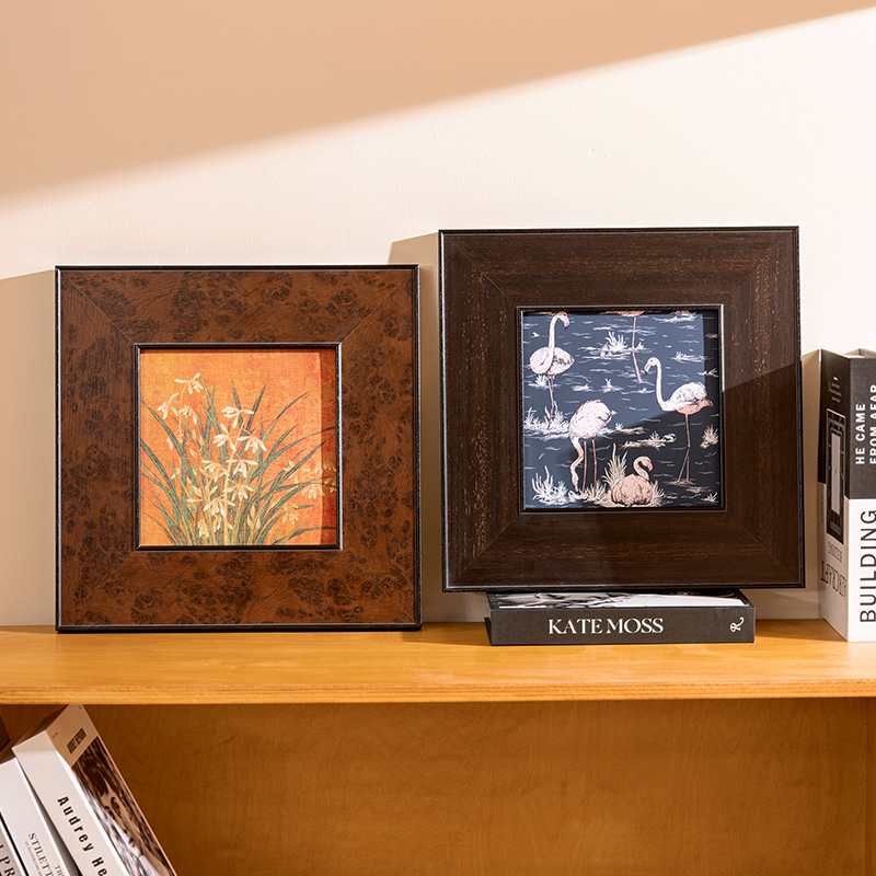 中古风实木画框装裱挂墙空框国画油画外框复古A4相框摆台高端定制