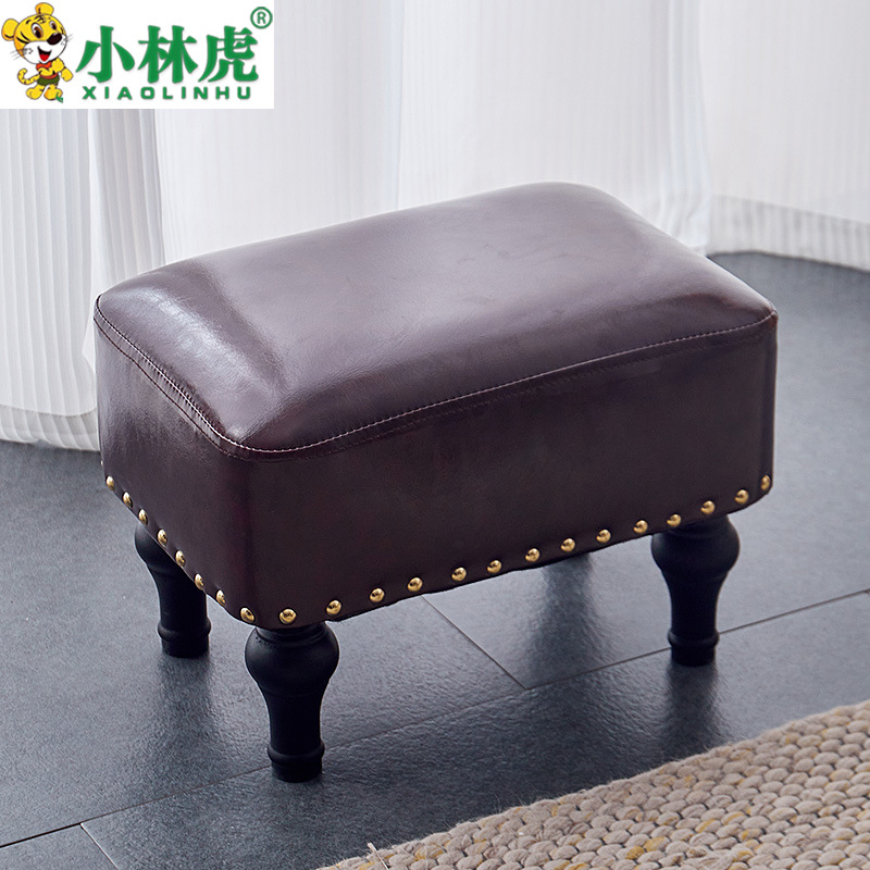 轻奢皮艺换鞋凳沙发凳家用茶几凳创意网红凳搁脚凳客厅小凳子