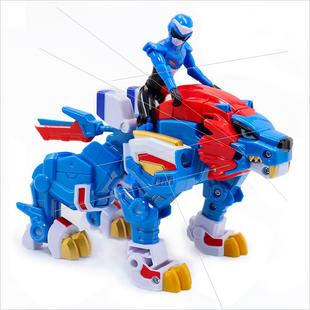 迷你米特工队狮王玩具福乐兽王力量机甲变形机器人狂狮怒鲨男孩