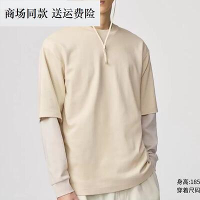 夏季男女装凉感大师T475355 宽松圆领T恤五分袖短袖482295 465185