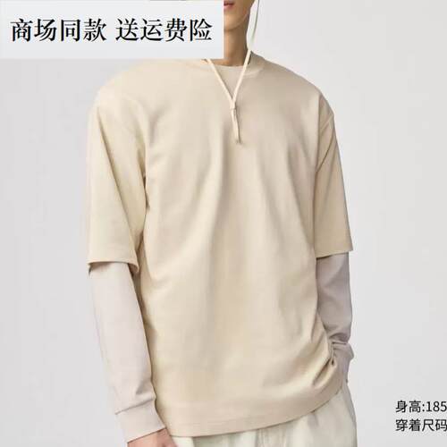 夏季男女装凉感大师T475355 宽松圆领T恤五分袖短袖482295 465185