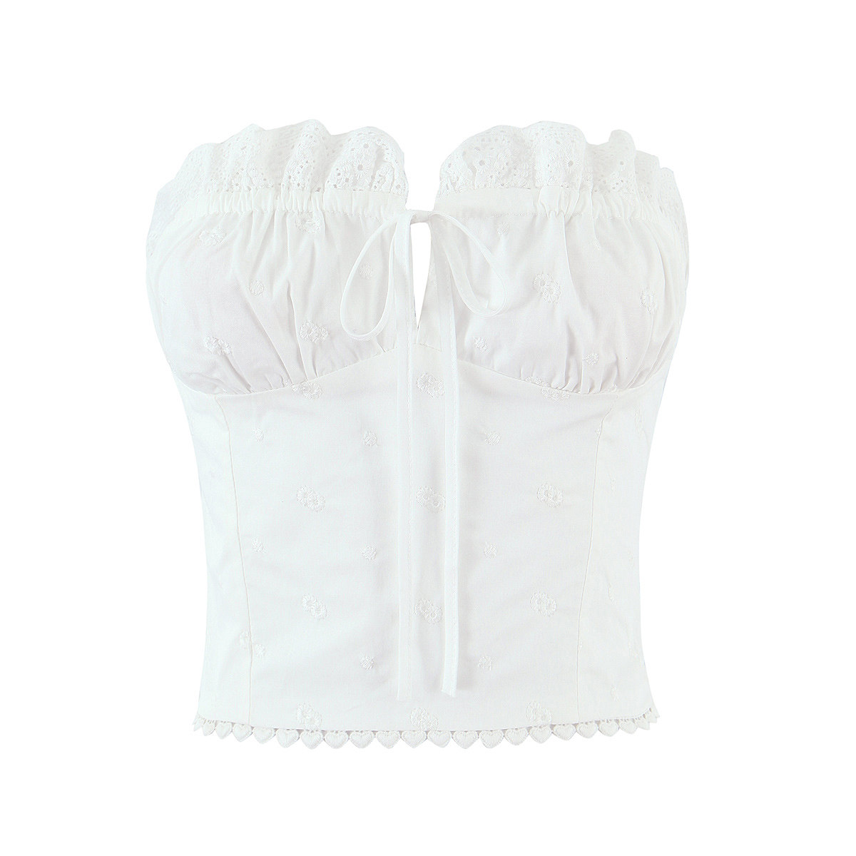 包邮法式重工刺绣抽绳系带花边抹胸女夏季设计感度假风无袖背心女,女装/女士精品,抹胸,淘宝优惠券,粉丝福利购,淘宝优惠卷