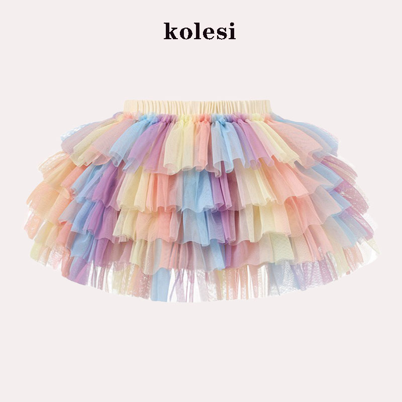 KOLESI女童彩色TUTU裤裙宝宝炸屁裤网纱蓬蓬裙公主短裤花苞裤PP裤