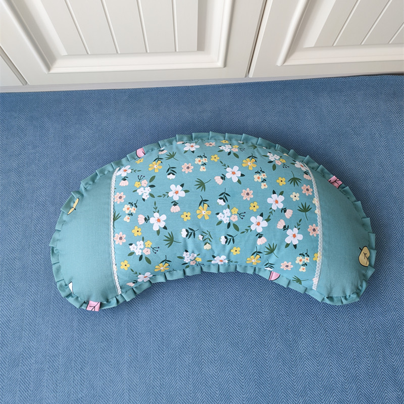 纯棉月牙形枕头套助睡眠颈椎枕荞麦壳小米壳单人成人儿童家用枕套