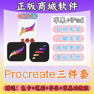 procreate三件套正版软件专业绘画绘图App手机版iPad平板一键下载