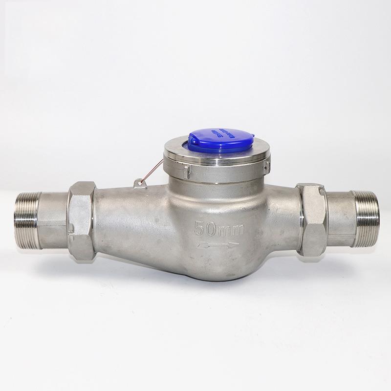 家用不锈钢304丝扣螺纹水表旋翼式冷水热水表耐腐蚀4分6分1寸水表