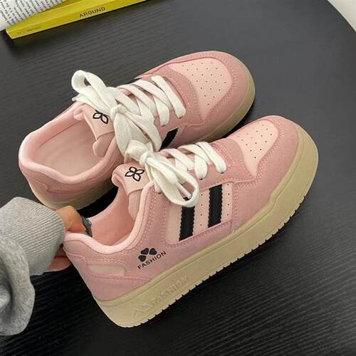 厚底小白鞋女春秋新款增高松糕百搭休闲板鞋爆款复古运动德训鞋子