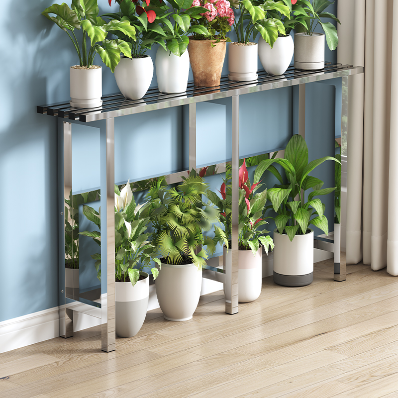 直播专属不锈钢加高100分体花架置物架组合阳台多肉单层加宽户外