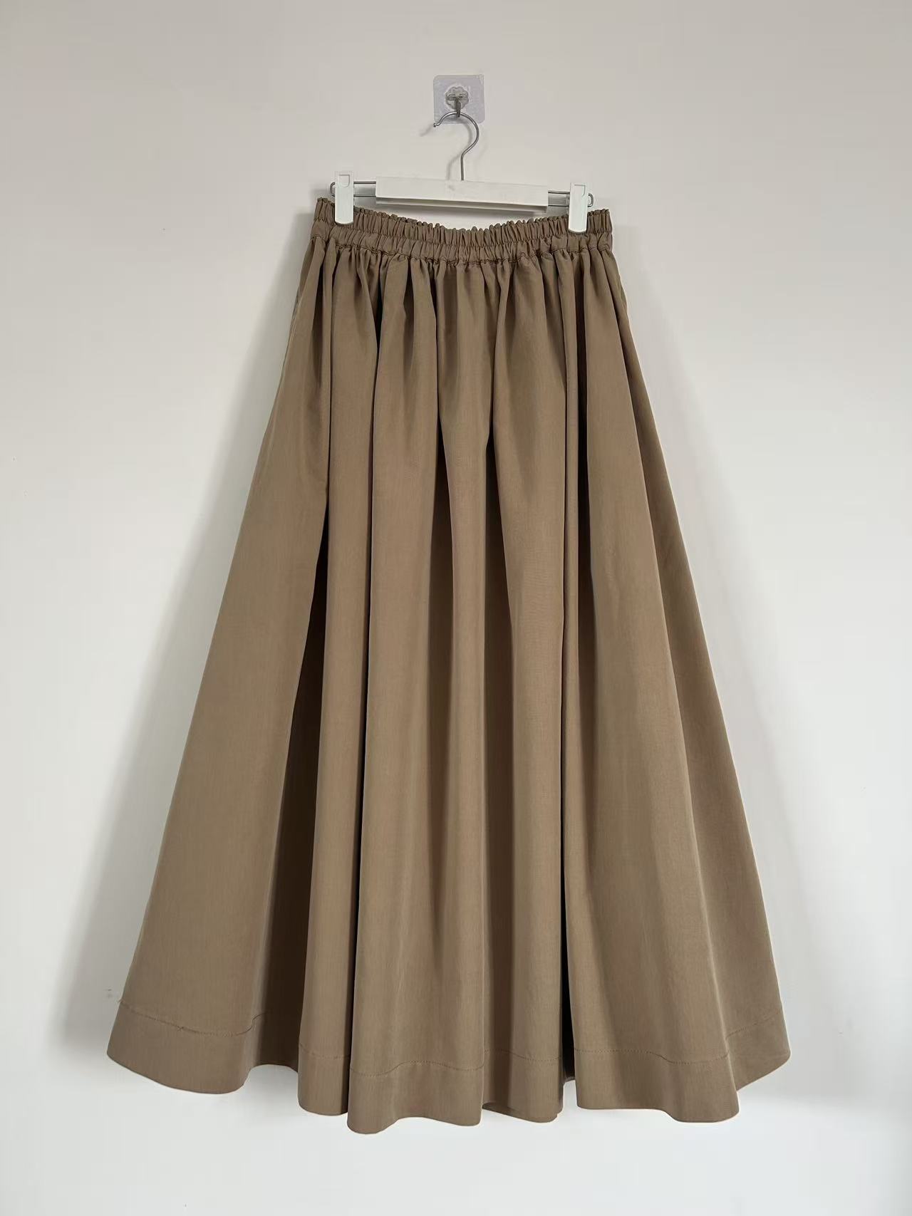 风舞蝶裳手工制作 定制版纯色棉麻秋季半身裙 黑色莫兰迪低饱和色