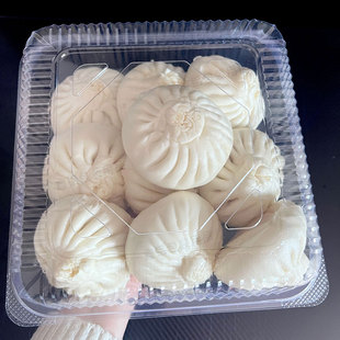 一次性大包子盒馒头烧麦10只装大馒头盒打包专用外卖包装盒子塑料