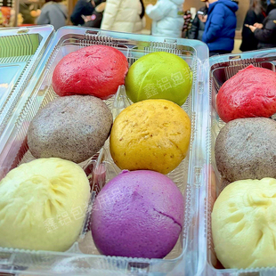 一次性包子盒馒头烧麦小笼包6格馒头盒打包专用外卖包装盒子塑料