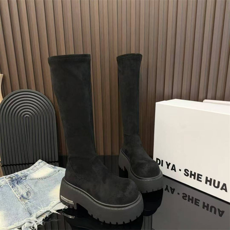 欧洲站2025秋新款弹力靴