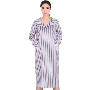 孕妇款病号服病人患者纯棉病员服条纹衬衫妇产科睡衣裙女医院住院