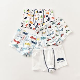 出口童装源头工厂日系氨棉弹力大吸汗透气男孩儿童四角裤平角内裤