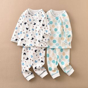 松优西松屋出口日系家居服套装儿童男孩潮范睡衣长袖纯棉保暖磨毛