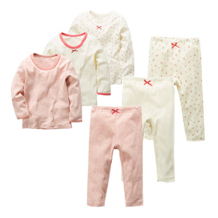 儿童弹力柔软吸汗长袖长裤打底家居睡衣空调