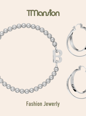 高级感耳环金属字母珍珠项链