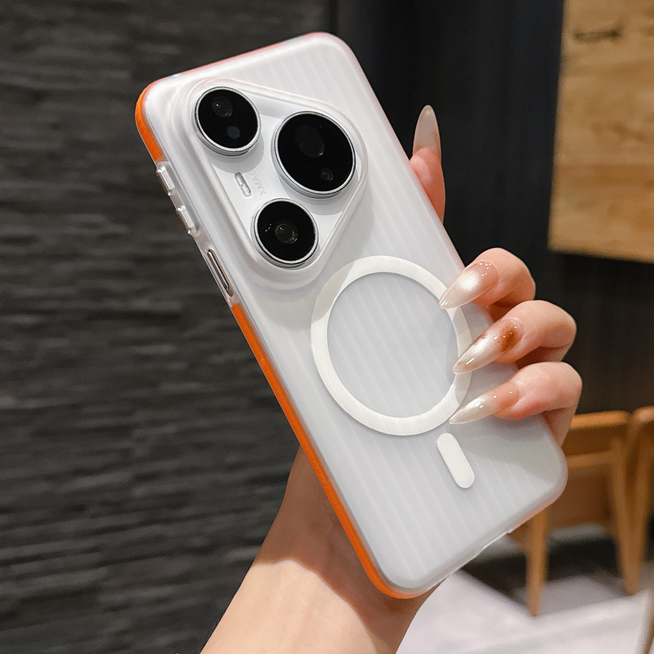 适用华为pura80pro手机壳瓦楞条纹磁吸磨砂pura70pro+新款p70pro半透明全包边防摔mate70pro男女保护套mate60