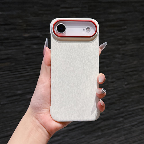 荔枝纹无边框适用苹果17Air手机壳新款皮纹半包防摔iPhone17promax超薄散热14pm磁吸时尚高级感16男女15pm