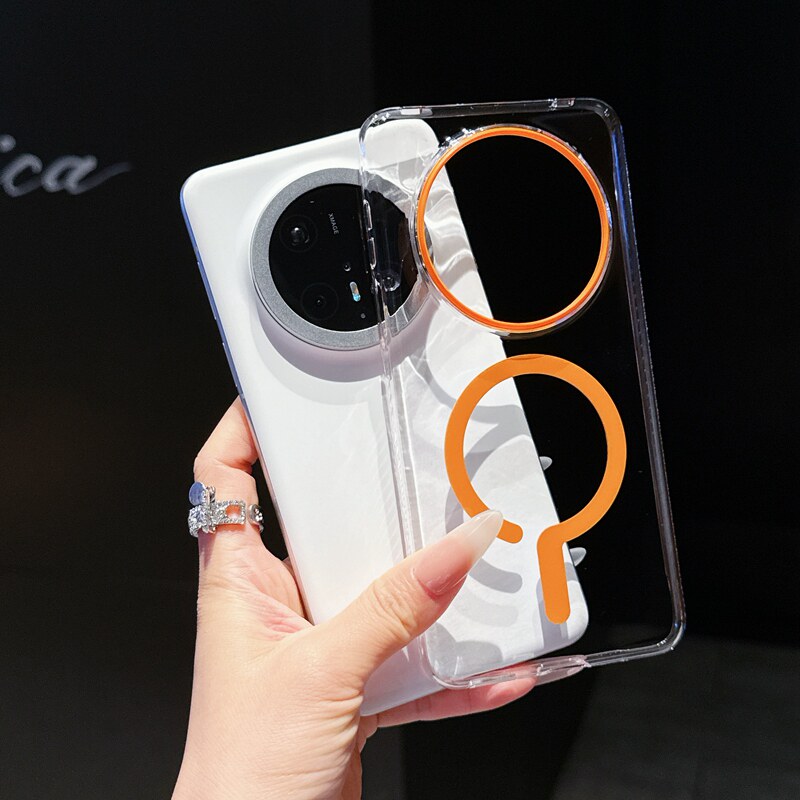 简约小众适用华为mate70pro手机壳新款透明撞色磁吸mate70防摔壳70pro+轻薄不发黄mate60高级感保护套60pro潮