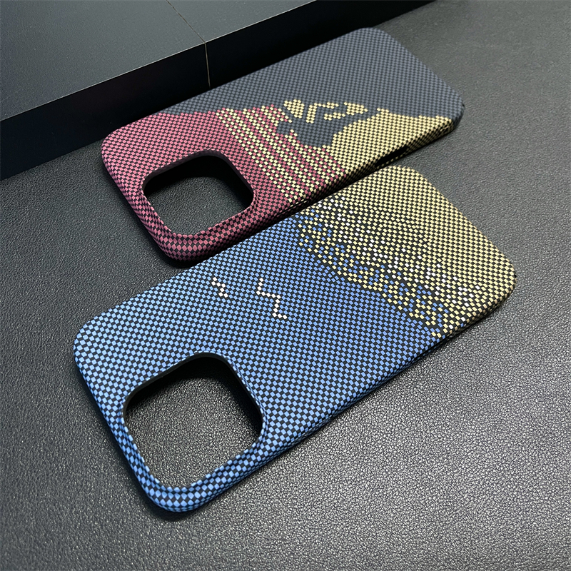 超薄碳纤维纹适用于苹果16promax手机壳iPhone15pro水印工艺凯夫拉纹同款14promax超薄肤感13创意12pm