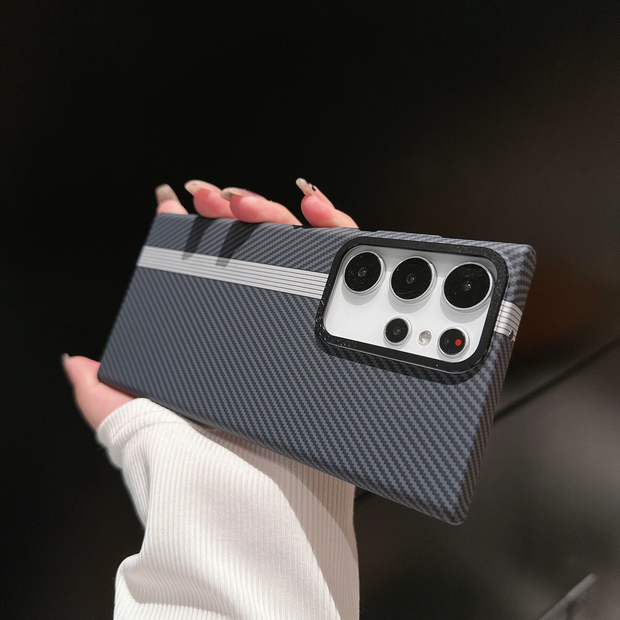 凯夫拉碳纤维纹适用三星S24Ultra手机壳新款s24pro浮雕磨砂s23+硬壳s22/s21简约高级感超细裸机感男女保护套