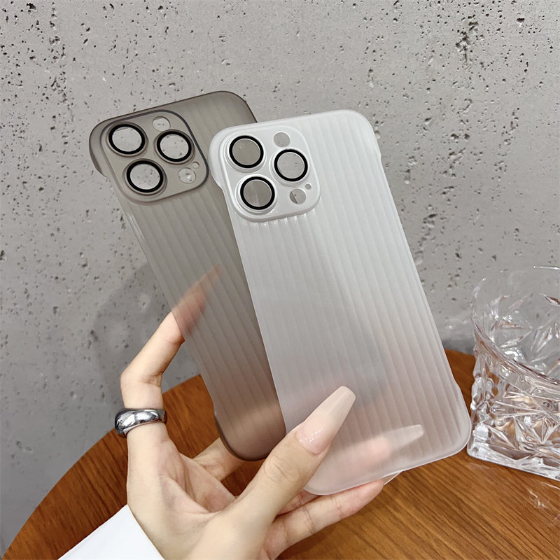 瓦楞适用苹果15手机壳16无边框iphone15promax新款15pro超薄16pro苹果13高级感14防滑14promax半透明12磨砂