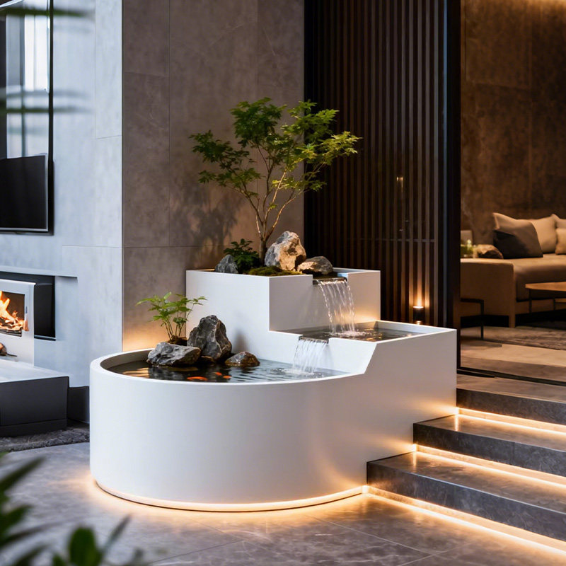 阳台鱼池花箱不锈钢室内庭院户外露台铁艺金属组合景观流水摆件,家居饰品,流水摆件,淘宝优惠券,粉丝福利购,淘宝优惠卷