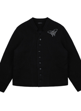 LANCER(兰寺) HOLYLANCE Lei* 大燕蛾黑色浮纹格子法式棉服夹克