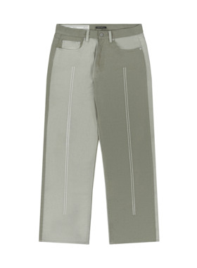 LANCER(兰寺) AW22 CHAINER 4Times* 锁绣型宽松拼接牛仔长裤