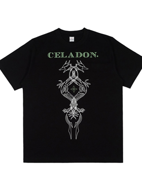 LANCER(兰寺) SS21 CELADON DOUBLE ATTACK TEE 双龙印花短袖T恤