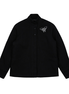 Ria Mitchell(铔) RiaMemorabilia Lei*大燕蛾浮纹格子女棉服夹克