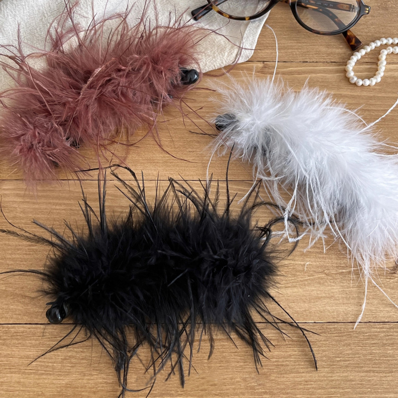 超仙羽毛发夹女2025新款高端高马