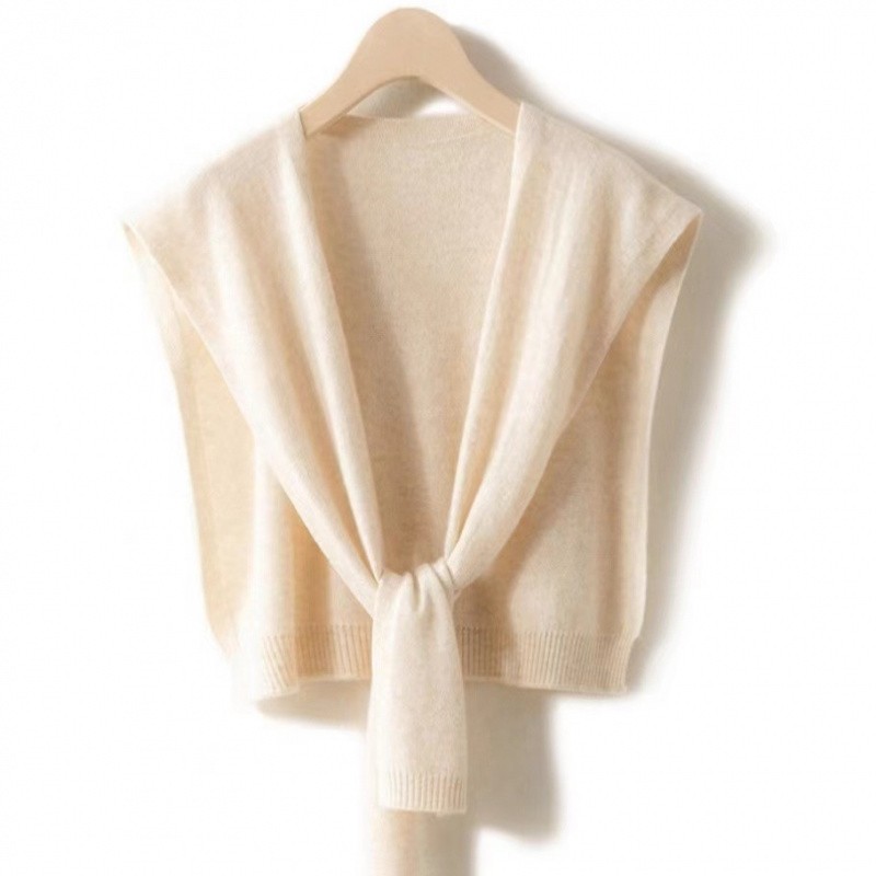 新款春夏小针织披肩外搭打结围巾