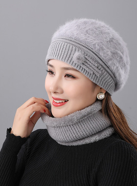 冬季帽子女加绒加厚保暖贝雷帽女